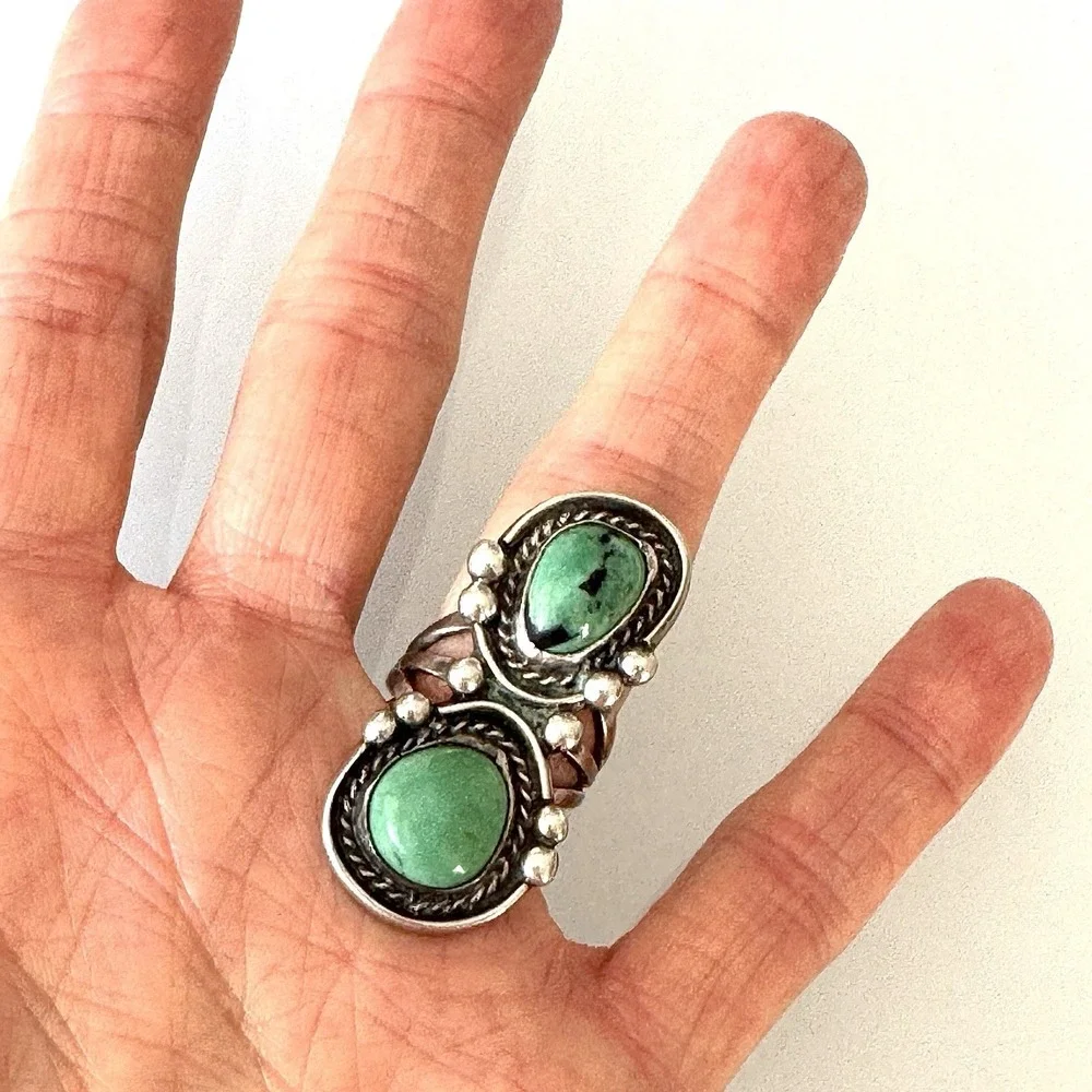 Native American Navajo Indian Turquoise Jewelry finger almost long